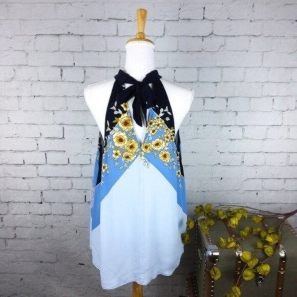 Free People Beat of My Heart Keyhole Tunic Blue Size Small - Picture 3 of 5